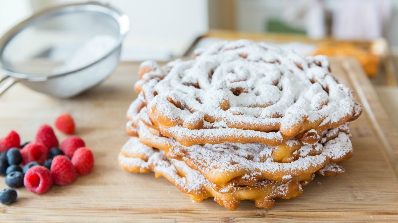 HOMEMADE FUNNEL CAKES RECIPE - Carnival Food