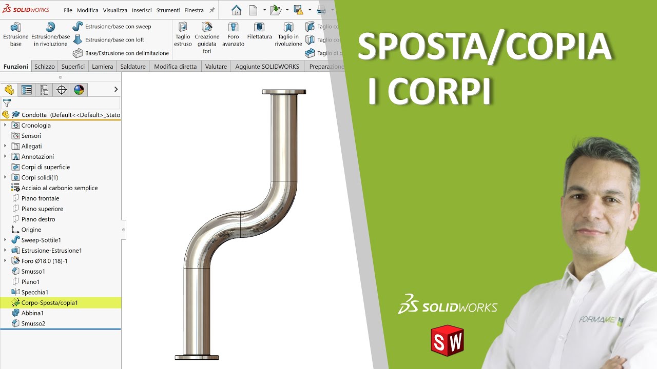 Funzione Sposta/Copia i corpi in SolidWorks