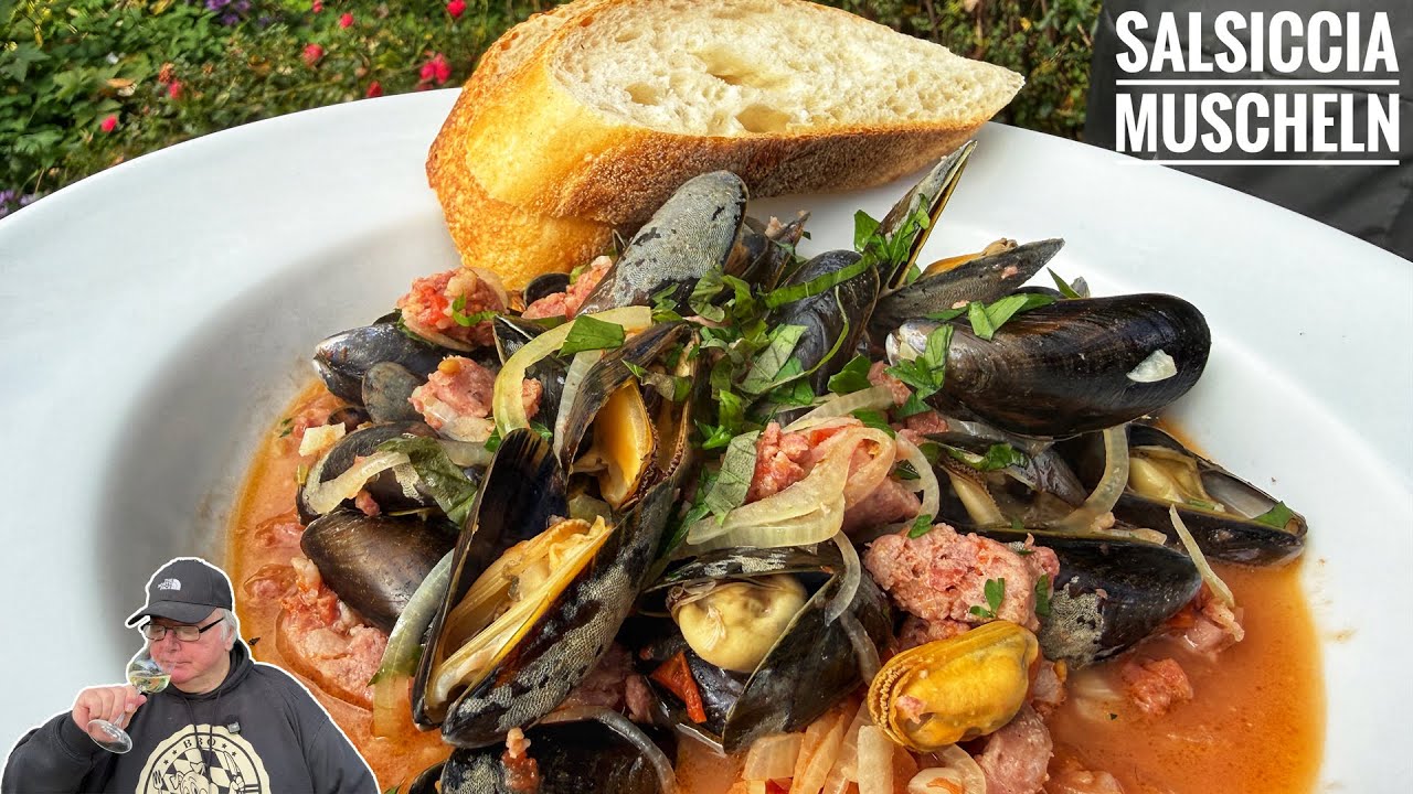 #704:  Salsiccia-Muscheln (Cozze con Salsiccia) - Miesmuscheln in Salsiccia-Tomaten-Weißwein-Sud