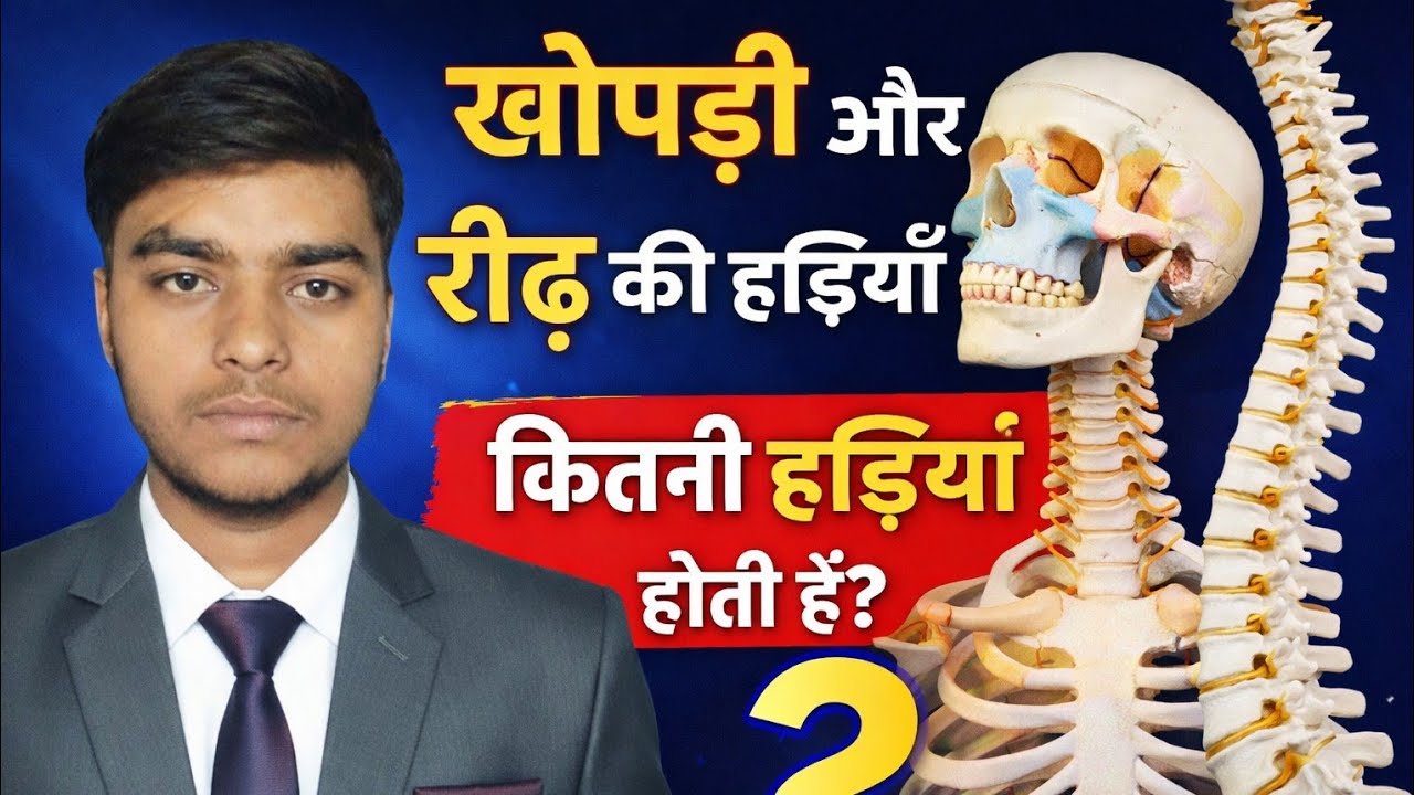 खोपड़ी और रीढ़ की हड्डियाँ | Skeletal System Complete Class for Exams 📚Skull & Vertebral Column 