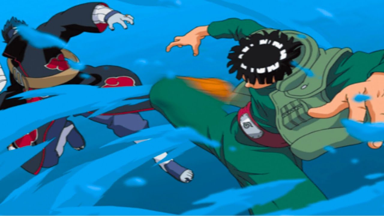 Might Guy, Hyuga Neji, Tenten, & Rock Lee vs Hoshigaki Kisame [マイトガイ、日向ネジ、テンテン、ロック・リー vs 星柿鬼鮫]