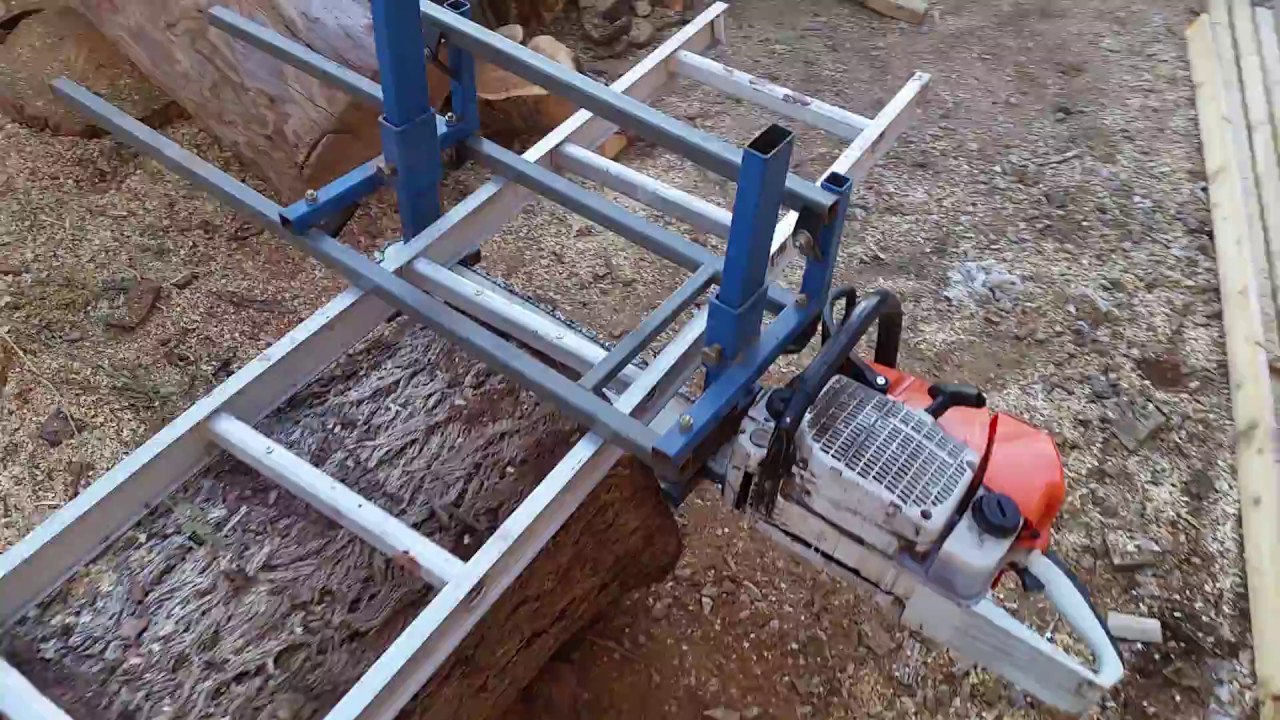 Chinese MS660 chainsaw milling oak 1