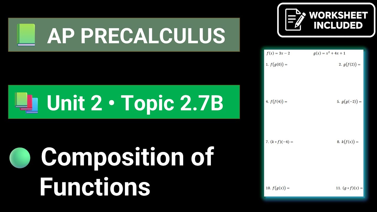 AP Precalculus Unit 2 Topic 2.7B Composition of Functions