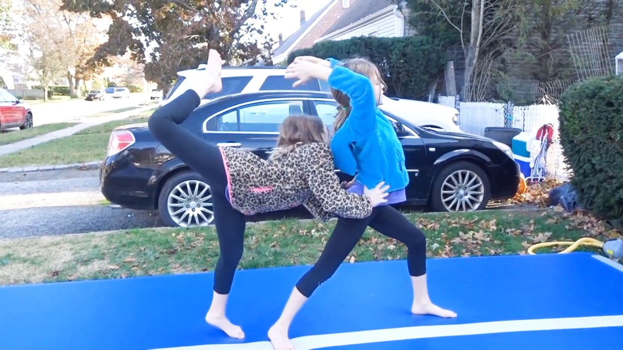 YOGA ACRO CHALLENGE ***PART 2***  WITH TWINS (Annie & Allie)