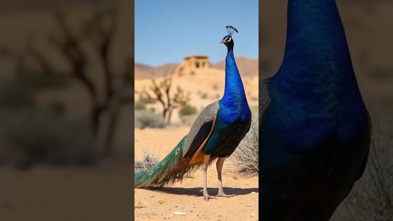 The Desert Peacock&rsquo;s Grand Reveal #peacock #birds