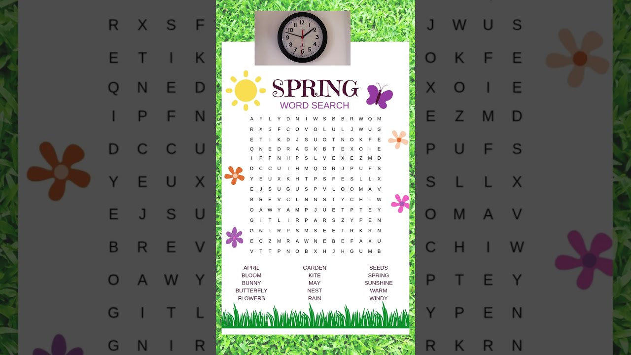 Spring Word Search #wordsearch #word #learnenglish