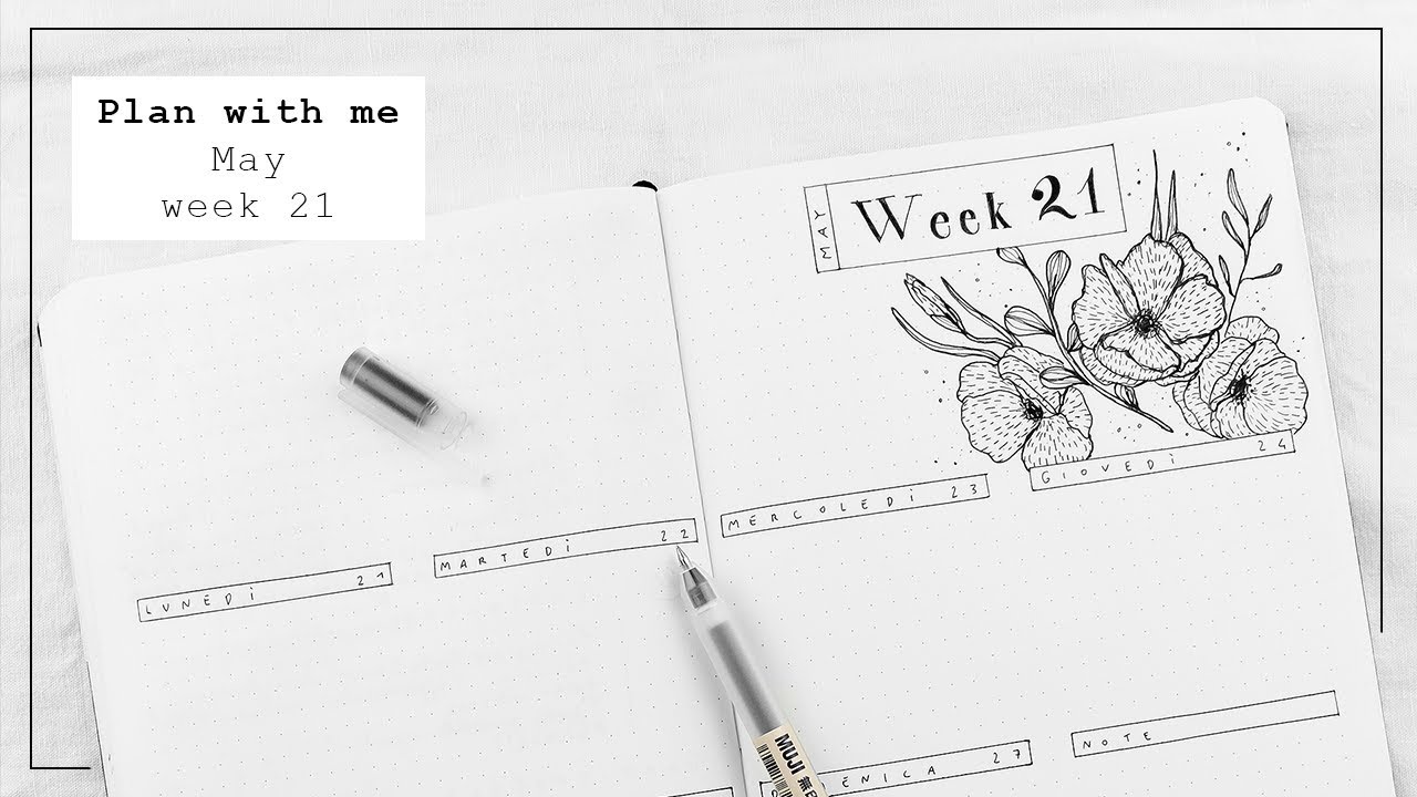 Plan with me &bull; May 2018 Bullet Journal layout &bull; Weekly spread 21 &bull; frai.OH