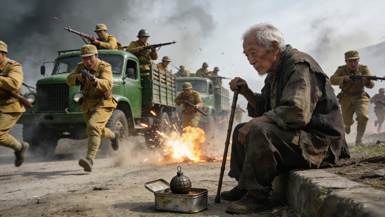日军枪杀无辜亲人，功夫老头彻底暴怒，用一个饭盒地雷消灭所有日军！#drama #kungfu #中国电视剧