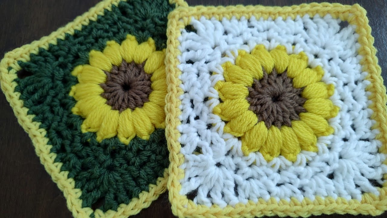 Lacey Sunflower Granny Square | Granny Square | Crochet | Craft