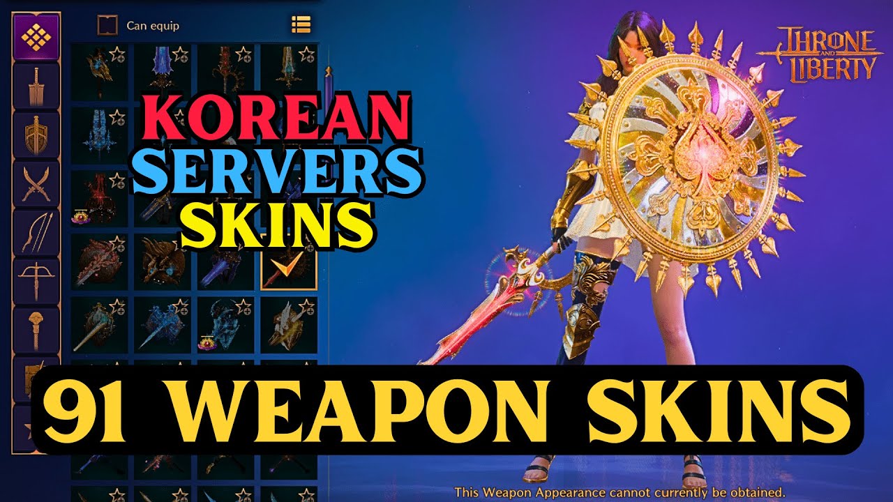 Throne and Liberty 91 WEAPONS SKINS ON KOREAN SERVERS - Full Showcase