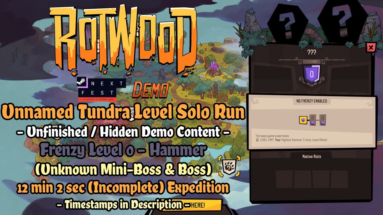 Rotwood Demo | Unfinished Content - Unnamed Tundra Level [Frenzy 0: Hammer] Solo Run (Unknown Boss)