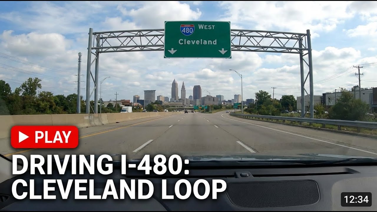 Driving on Interstate 480 around Cleveland, Ohio