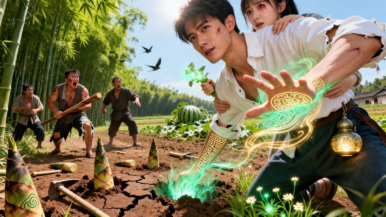 村花撲倒我竟然激活了神農系統？竹筍西瓜隨便長！😱🌱#短劇推薦 #短劇