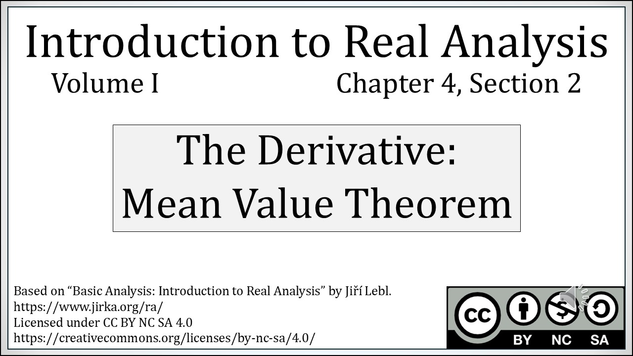 The Mean Value Theorem