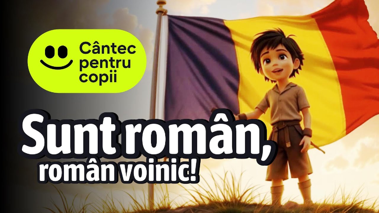Sunt român, român voinic! Cântec animat pentru copii | Poezie patriotica 🇷🇴