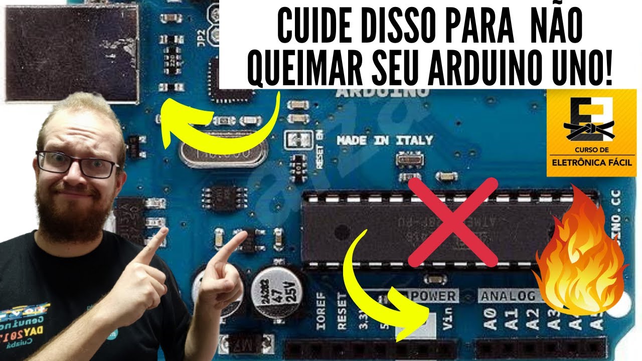 Seu Arduino Uno R3 Irá Queimar se Fizer Isso - Alimentação Externa com o Pino VIN - Eletrônica Fácil