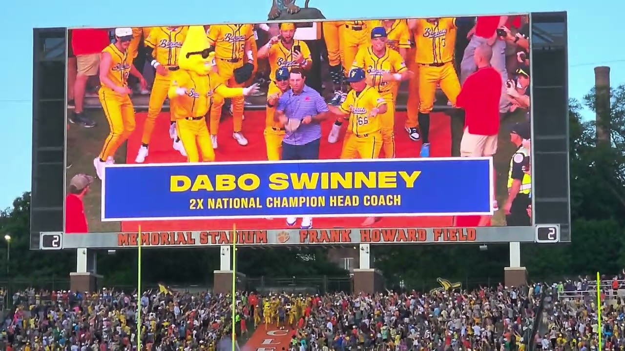 Dabo Swinney leads the Bananas down the Hill
