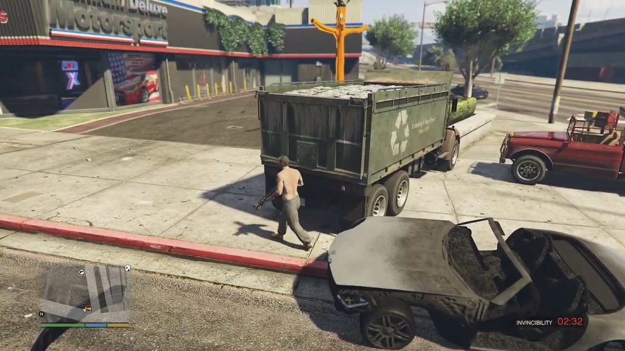 GTA V Trevor blowing up vehicles with railgun part 5