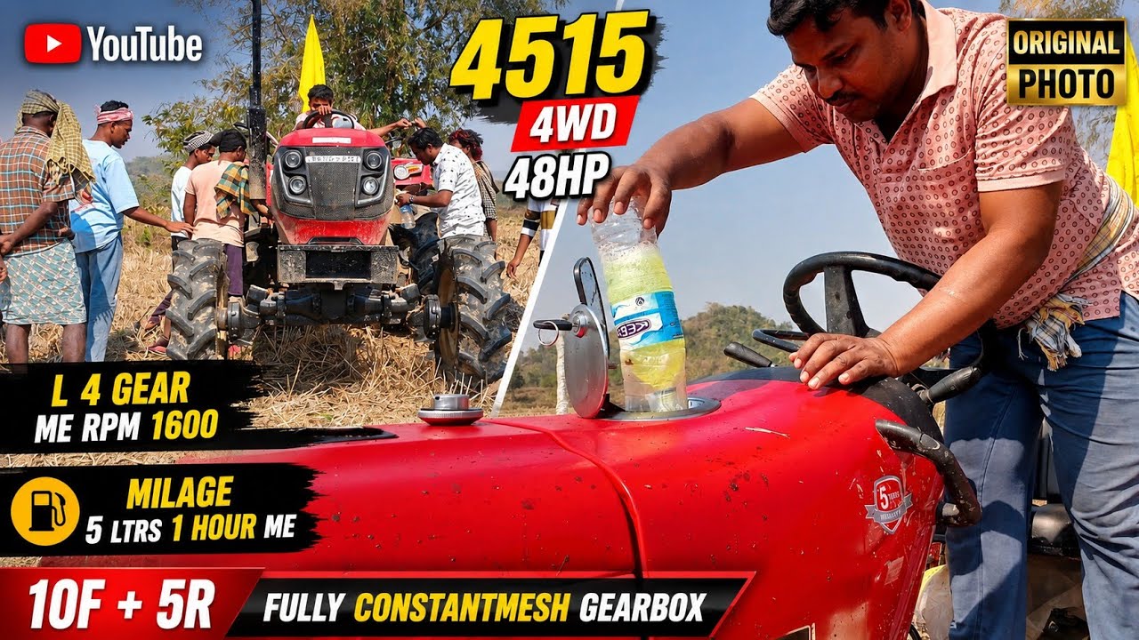 Solis 4515 4wd 48hp Tractor Fuel Testing Demo Video 1 Hour me 5.5ltrs 1600 Rpm @Solis Yanmar.Com. 