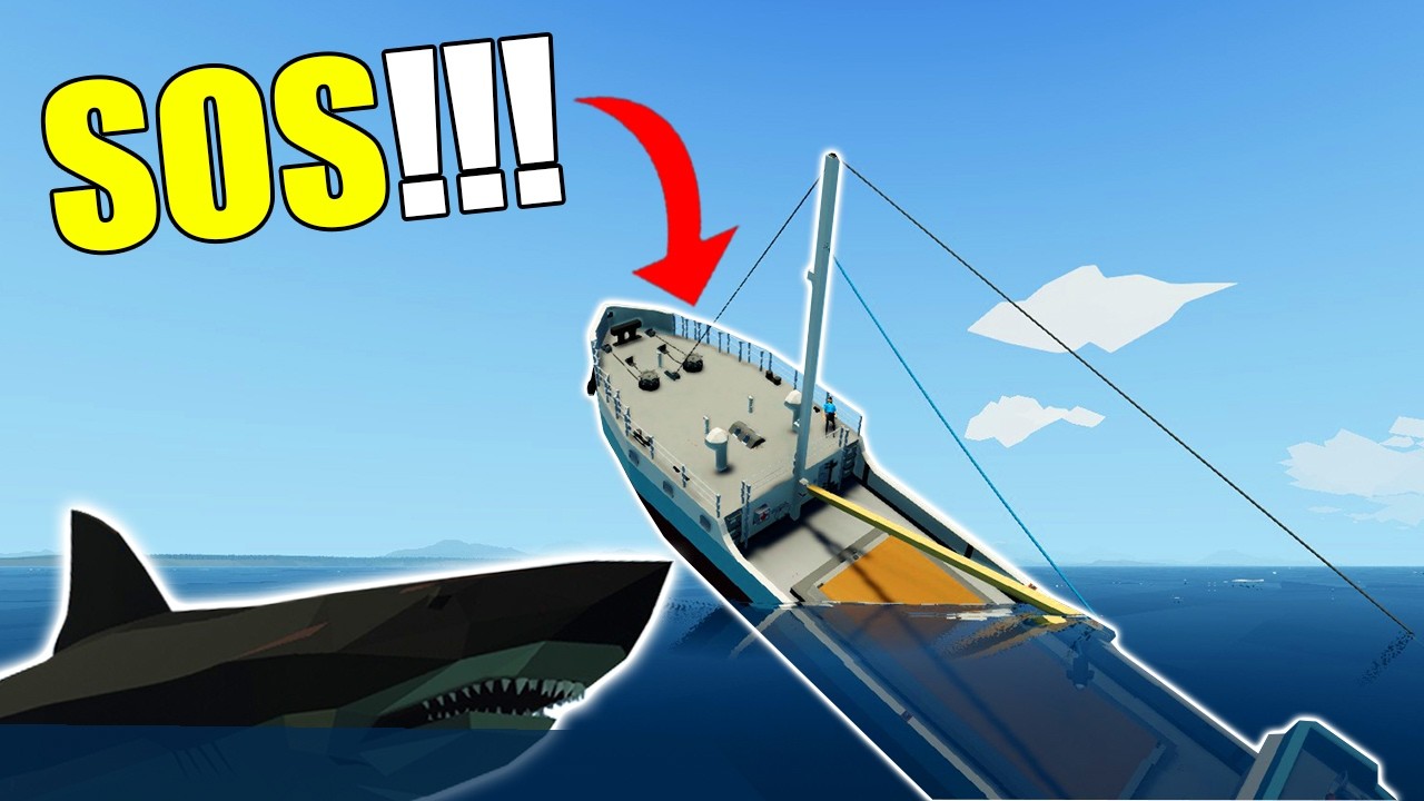 The Megalodon Attacked Our Cargo Ship In Stormworks!!!