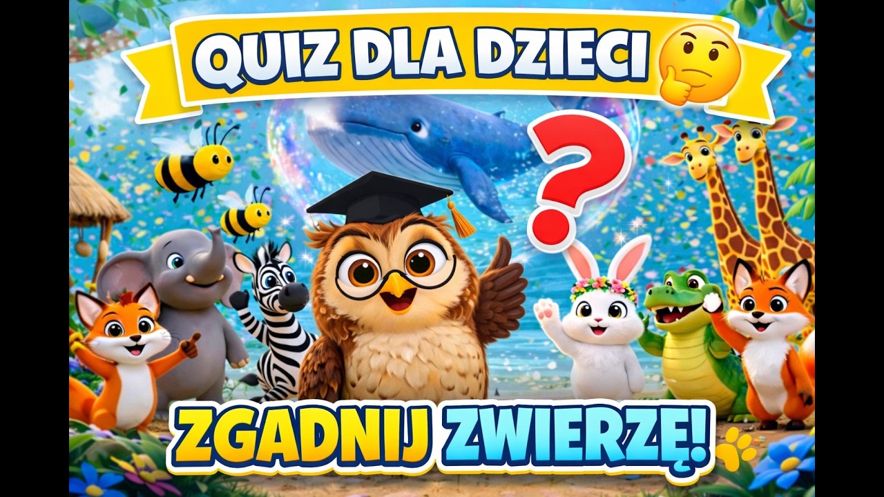 🦉🦉 Sowa uczy  o zwierzętach! 🦉✨Zwierzęta Świata dla Dzieci | Quiz🦒 🐘🦓,🦊 🐰 🐊 🐋