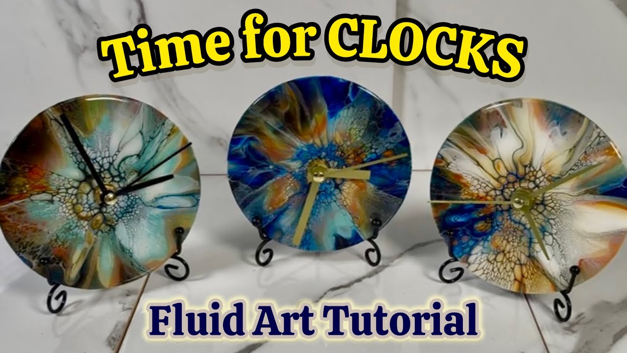 Clocks Sell! Fluid Art Tutorial, Bloom Technique #acrylicpainting #fluidart