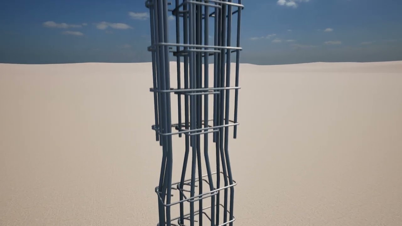 3D Column Rebar – Footing to Roof with Full Level-to-Level Transition | MAX BIM