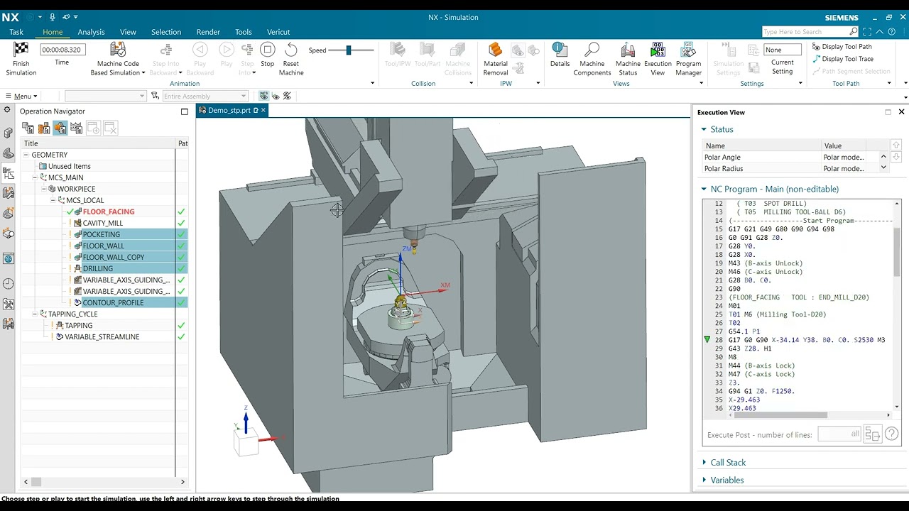 Siemens NX Post Processor for Mazak variaxis ij600 5axis with machine simulation