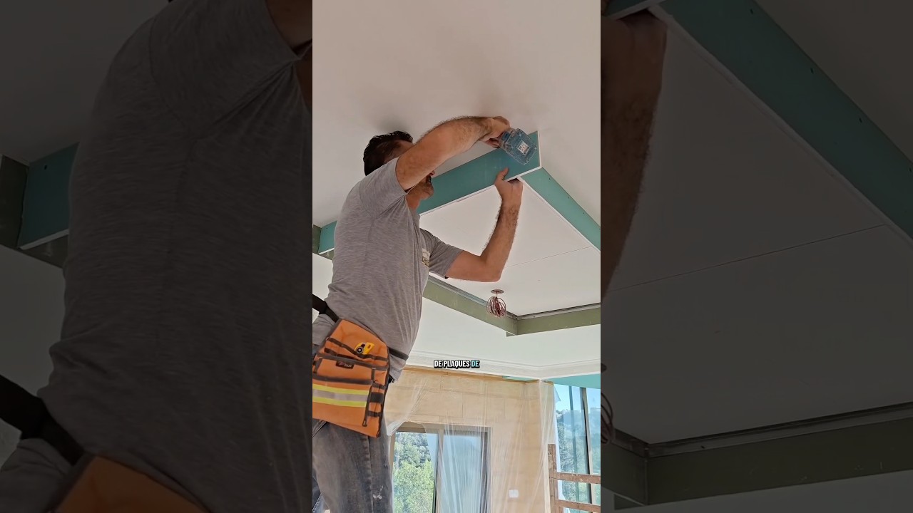 Cr&eacute;ation d&rsquo;un caisson central lumineux #diy #bricolage #renovation #travaux #construction #artisan