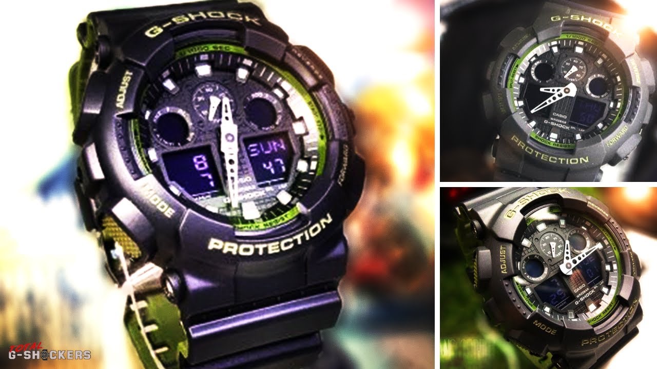 Casio G-Shock Military Colored Layered Band Series | Analog-Digital Watch | GA100L-1A