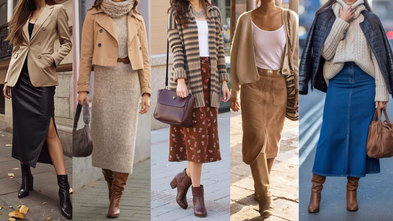Outfits CASUALES OTO&Ntilde;O INVIERNO con FALDA y VESTIDO/ Moda Femenina 2025/2026