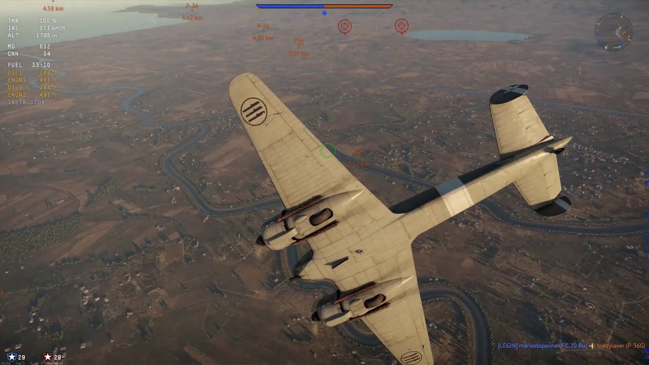 War Thunder [Air RB]: Yak7B, P47, Spitfire, FW190, F6F Hellcat, F40B, French Curtiss Shrike