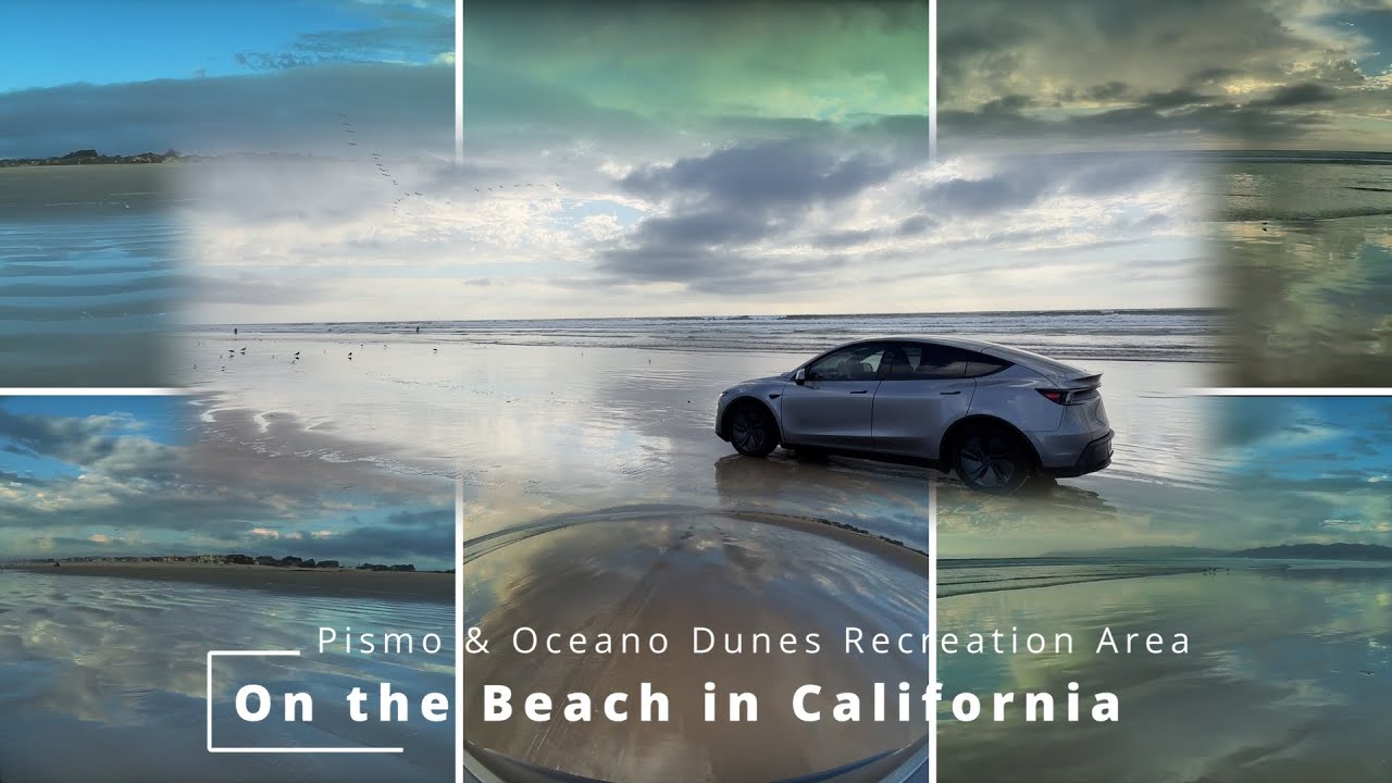 Tesla's Secret 6-Camera Action Setup NO ONE Uses – Insane Wet Beach Off-Road at Sunset!
