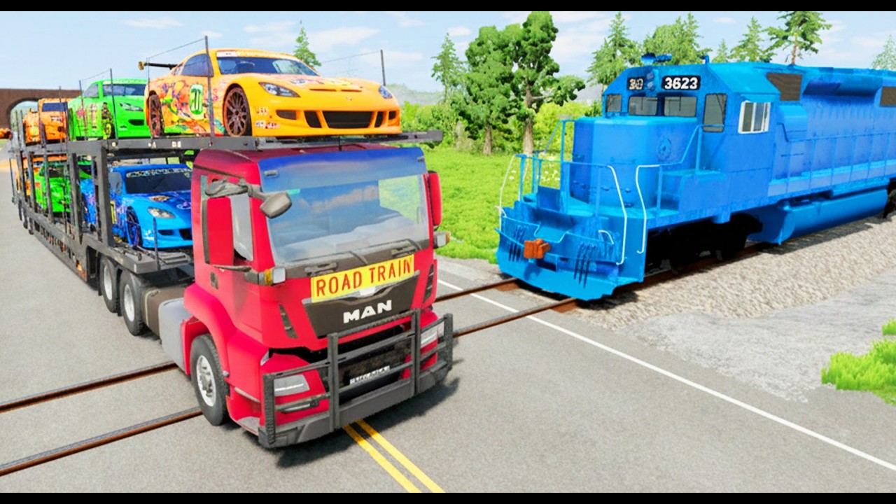 Flatbed Truck McQueen-Truck Transport-Car vs Truck #50  | BeamNG Drive