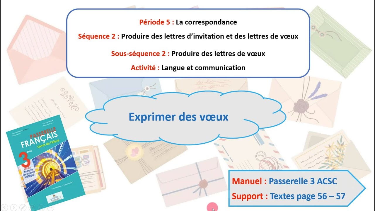 3ème année collège passerelle page : 56,57 exprimer des voeux التعبير عن التهنئة