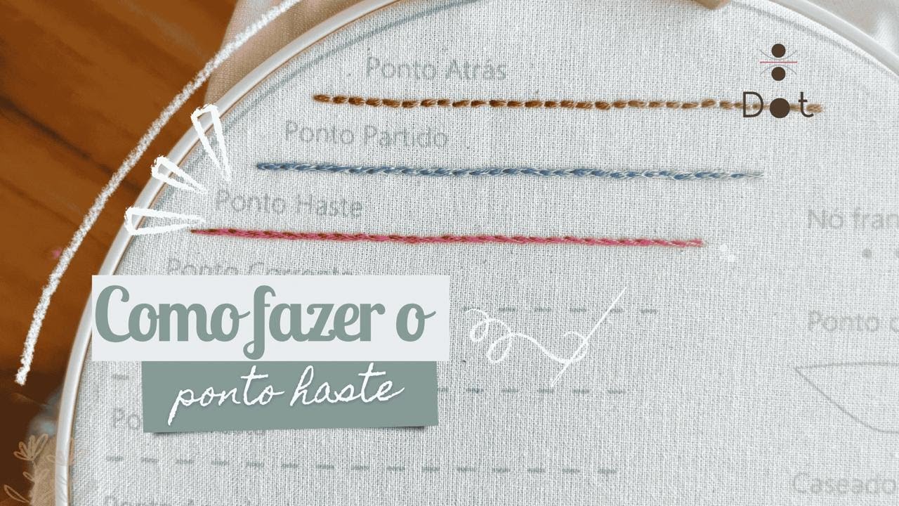 Ponto haste passo a passo | Aprenda esse bordado lindo comigo!