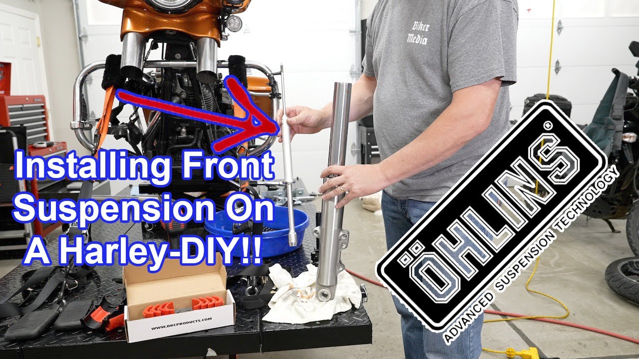 Как установить переднюю вилку Ohlins на мотоцикл Harley Davidson
