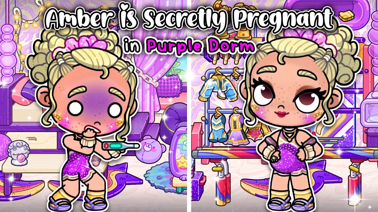 Amber is Secretly Pregnant in Purple Dorm💜💛 | Avatar World | Pazu