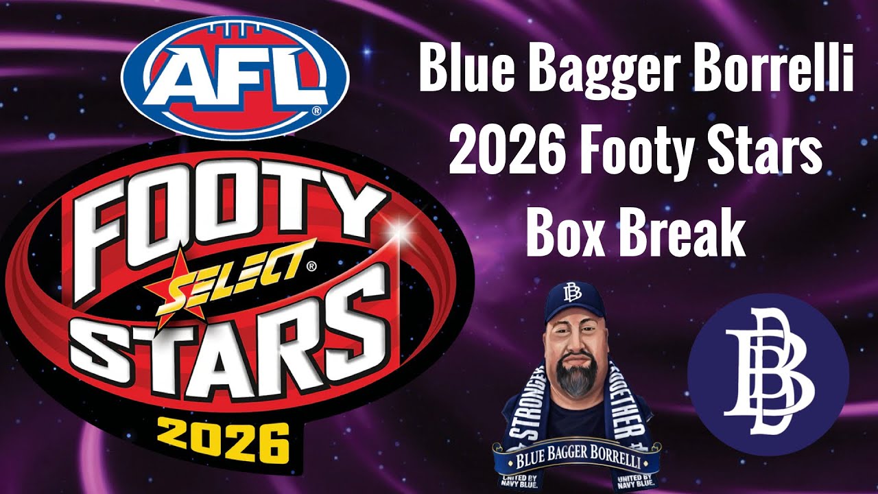 Blue Bagger Borrelli Opening a Box of 2026 Select AFL Footy Stars Cards