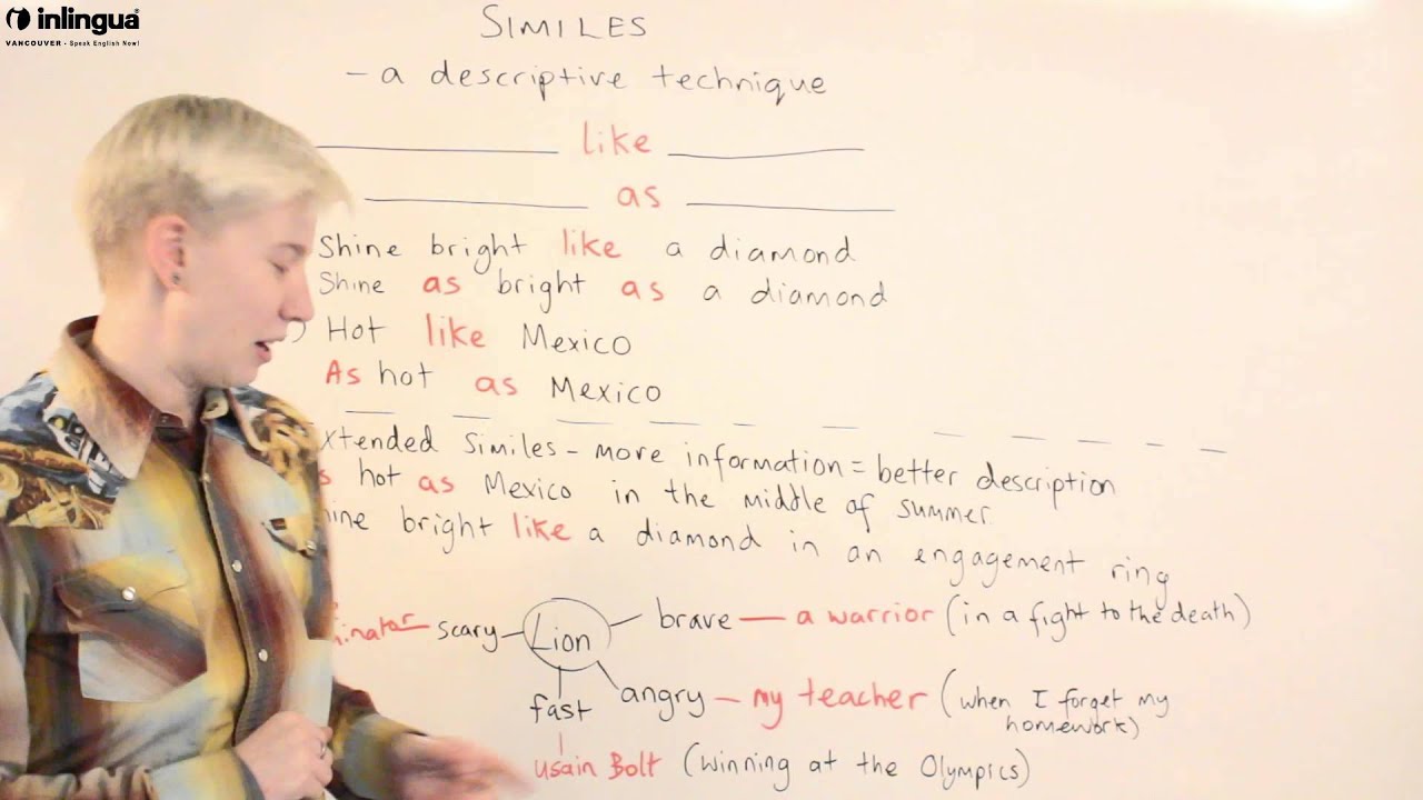 Similes (Like / As) - English Lessons with inlingua Vancouver