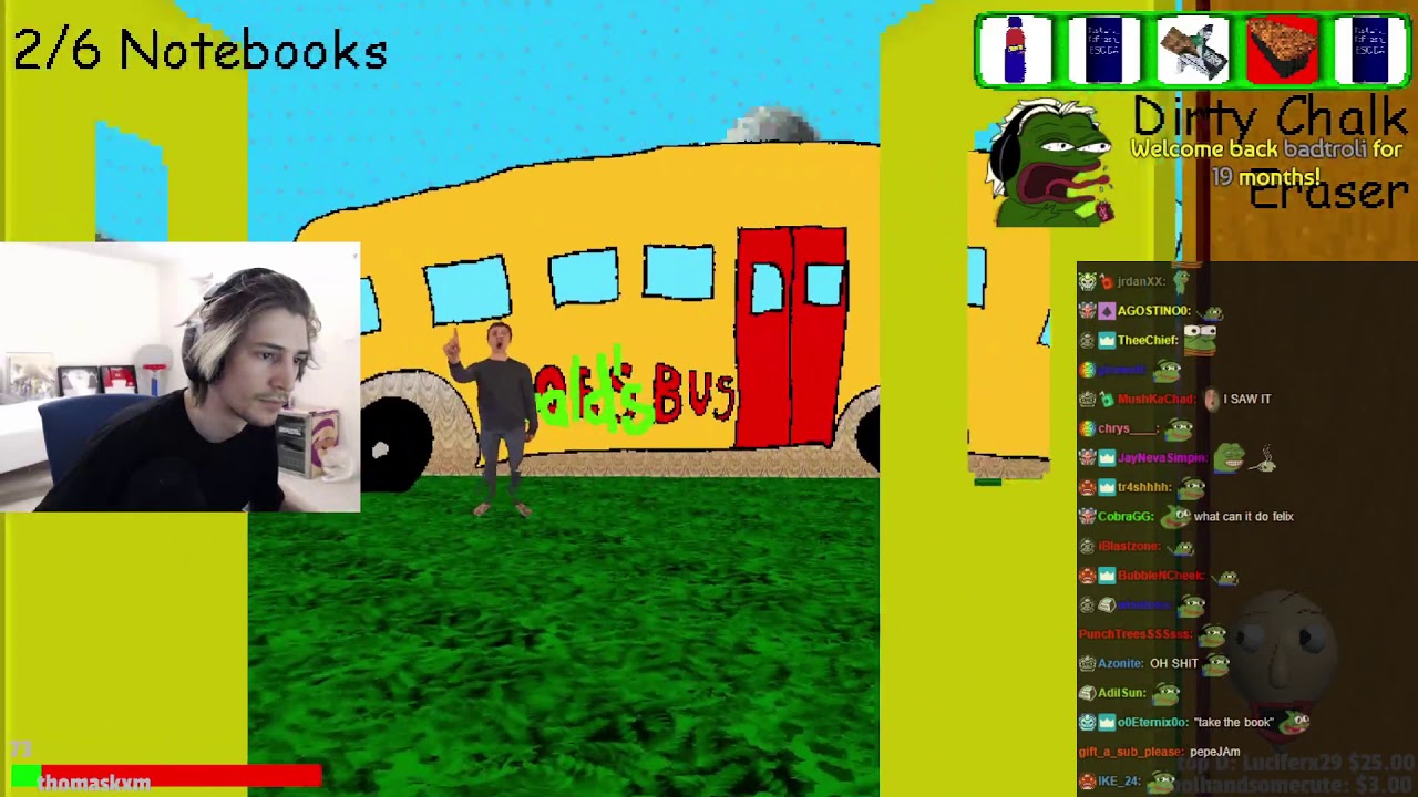 XQC Plays Baldi's Basics in Education and Learning (W/CHAT)