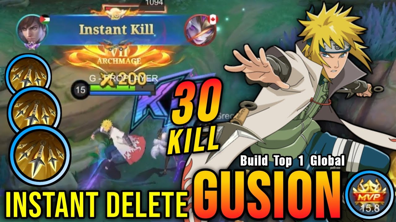 30 Kills!! Gusion x Minato Instant Delete Enemies!! - Build Top 1 Global Gusion ~ MLBB