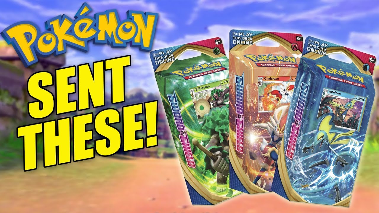 EARLY Pokemon Sword and Shield Cinderace, Rillaboom, and Inteleon Theme Deck Opening!!!