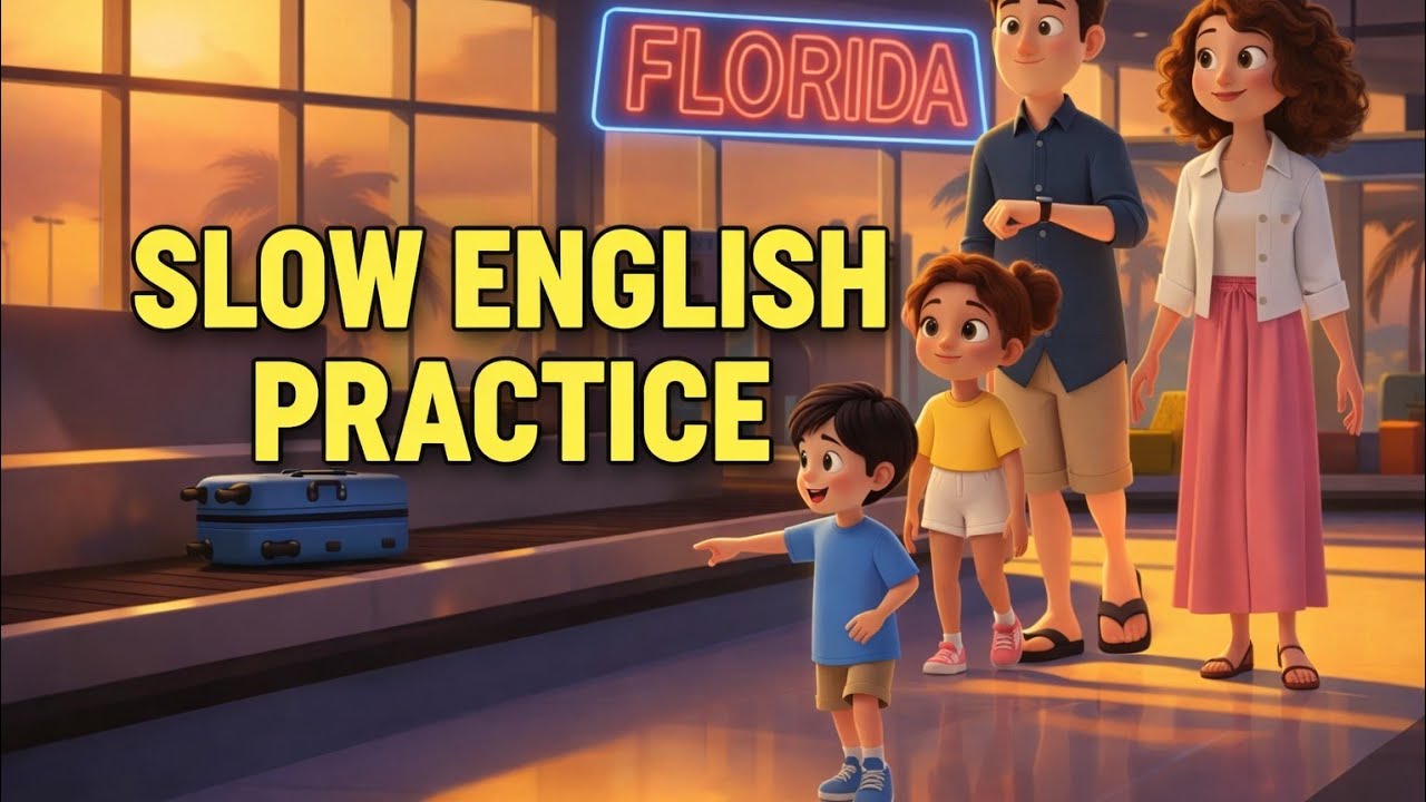 Family Airport Travel Diary | Slow EnglishListening Practice#spokenenglish 