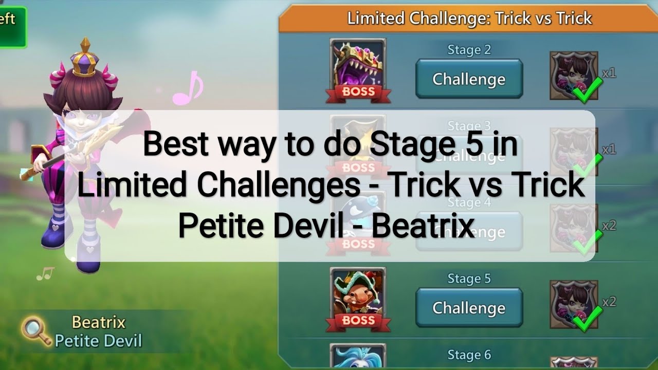 Stage 5 Limited Challenges - Trick vs Trick - Petite Devil - Beatrix #lordsmobile
