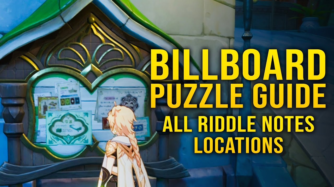 Billboard Puzzle Guide (All Riddle Notes Locations) | Sumeru City Secret World Quest