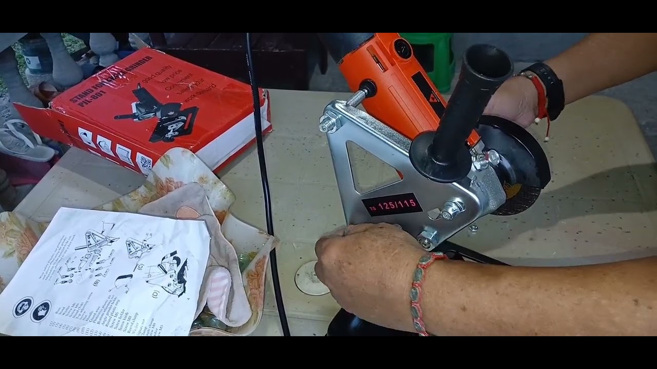 Install Stand Angle Grinder With Angle Grinder Testing Cutting Steel Bar
