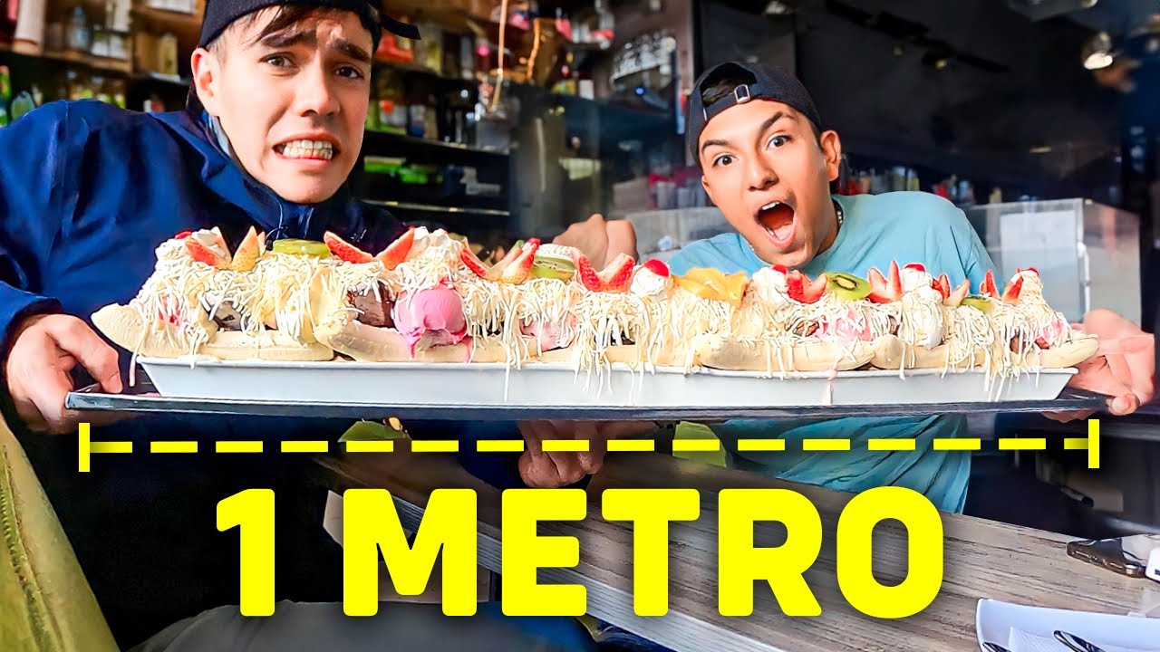 BANANA SPLIT de 1 METRO DE LARGO | ¿Qué tal es su sabor?, Casi imposible de terminar ...