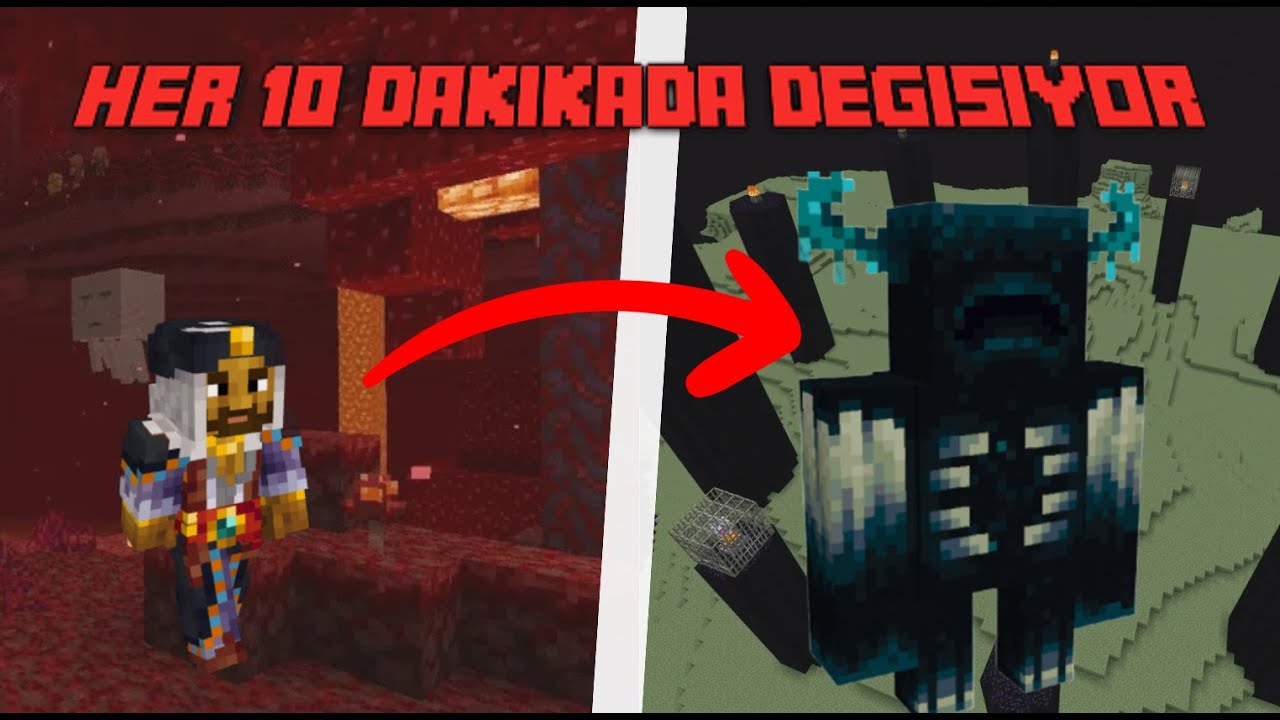 Minecraft Her 10 Dakikada Bir Canlı Değişerek Oyunu BİTİRİYORUM !
