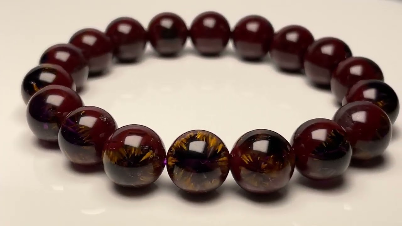 Natural Rare Sky Eye Auralite 23 Crystal (Amethyst) Beaded Bracelet (11+mm) - ITEM #: 32810096